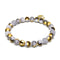 Armband aus goldfarbenem Chrom und weißem Glitzerglas